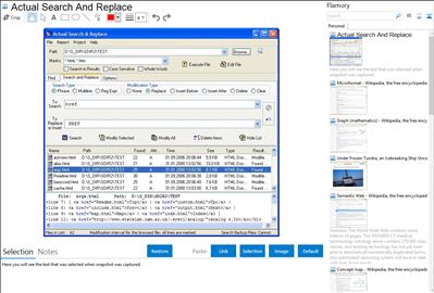 Actual Search And Replace - Flamory bookmarks and screenshots