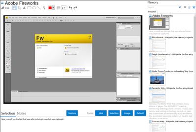 Adobe Fireworks - Flamory bookmarks and screenshots