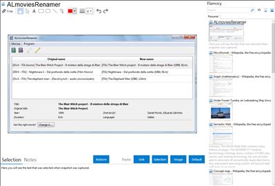 ALmoviesRenamer - Flamory bookmarks and screenshots