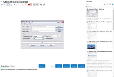 Altarsoft Safe Backup - Flamory bookmarks and screenshots