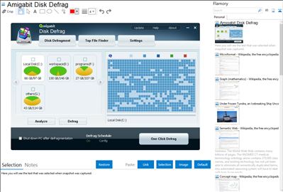 Amigabit Disk Defrag - Flamory bookmarks and screenshots