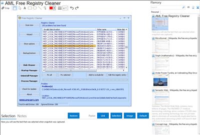 AML Free Registry Cleaner - Flamory bookmarks and screenshots