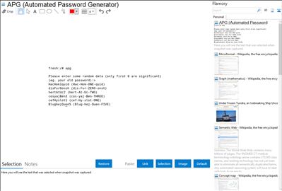 APG (Automated Password Generator) - Flamory bookmarks and screenshots