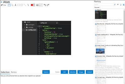 Atom - Flamory bookmarks and screenshots