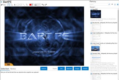 BartPE - Flamory bookmarks and screenshots