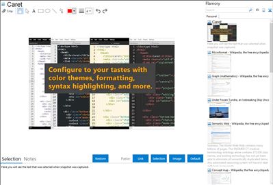 Caret - Flamory bookmarks and screenshots