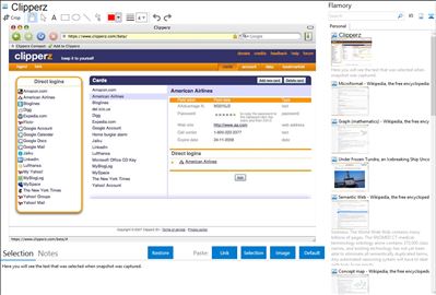 Clipperz - Flamory bookmarks and screenshots