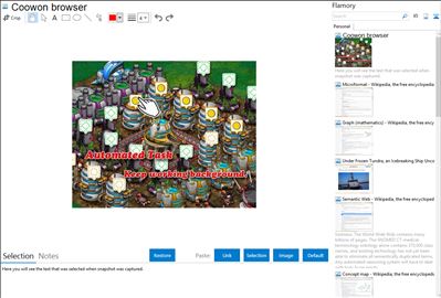 Coowon browser - Flamory bookmarks and screenshots
