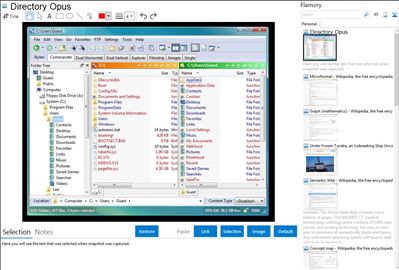 Directory Opus - Flamory bookmarks and screenshots