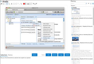 dradis - Flamory bookmarks and screenshots