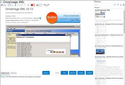 DriveImage XML - Flamory bookmarks and screenshots