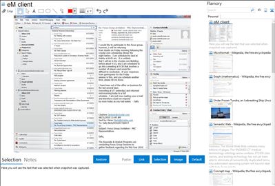 eM client - Flamory bookmarks and screenshots