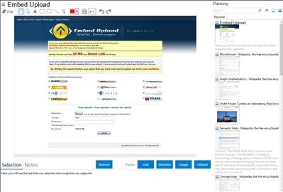 Embed Upload - Flamory bookmarks and screenshots