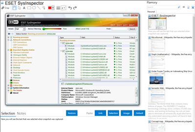 ESET SysInspector - Flamory bookmarks and screenshots