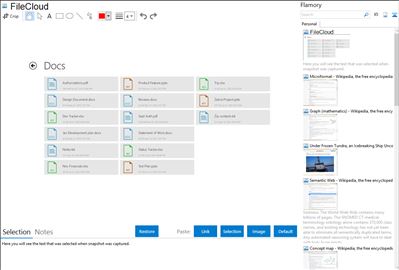 FileCloud - Flamory bookmarks and screenshots