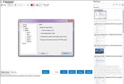 Filelister - Flamory bookmarks and screenshots