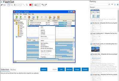 FlashGet - Flamory bookmarks and screenshots