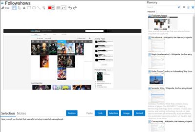 Followshows - Flamory bookmarks and screenshots