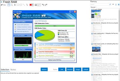 Fresh RAM - Flamory bookmarks and screenshots