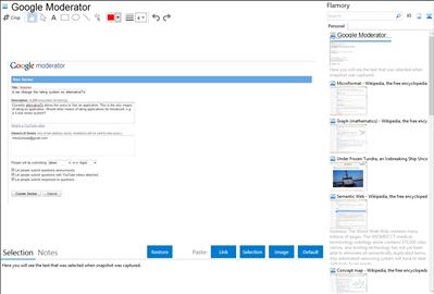 Google Moderator - Flamory bookmarks and screenshots