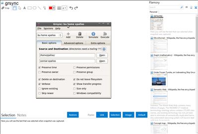 grsync - Flamory bookmarks and screenshots