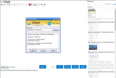 GSplit - Flamory bookmarks and screenshots