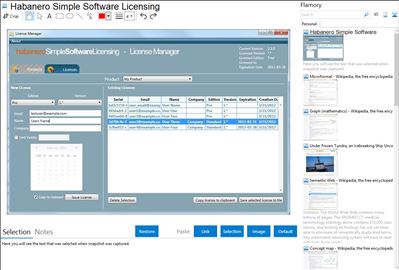 Habanero Simple Software Licensing - Flamory bookmarks and screenshots