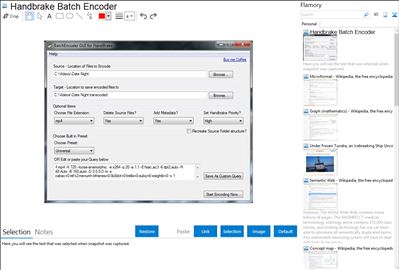 Handbrake Batch Encoder - Flamory bookmarks and screenshots