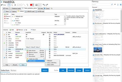 HeidiSQL - Flamory bookmarks and screenshots