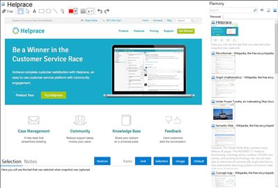 Helprace - Flamory bookmarks and screenshots