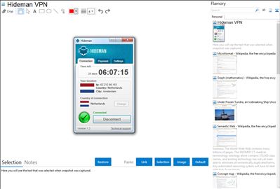 Hideman VPN - Flamory bookmarks and screenshots