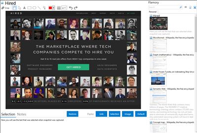 Hired - Flamory bookmarks and screenshots