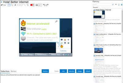 Hola! Better Internet - Flamory bookmarks and screenshots