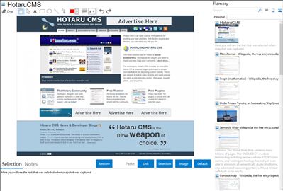 HotaruCMS - Flamory bookmarks and screenshots