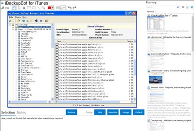 iBackupBot for iTunes - Flamory bookmarks and screenshots