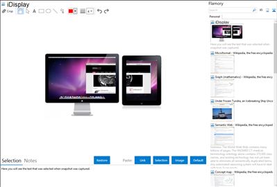 iDisplay - Flamory bookmarks and screenshots