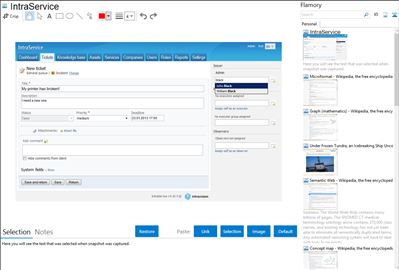 IntraService - Flamory bookmarks and screenshots