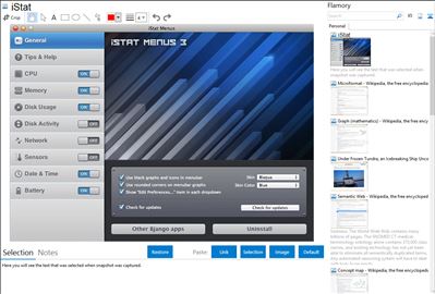 iStat - Flamory bookmarks and screenshots