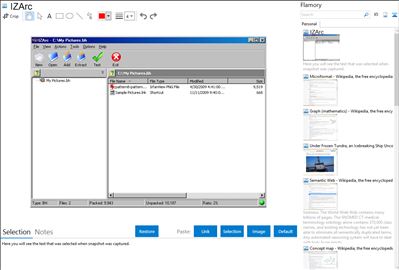 IZArc - Flamory bookmarks and screenshots