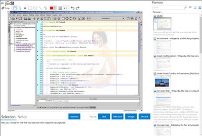 jEdit - Flamory bookmarks and screenshots