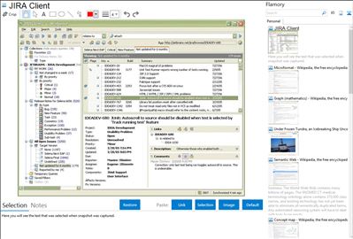JIRA Client - Flamory bookmarks and screenshots