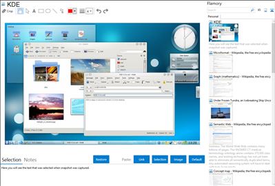 KDE - Flamory bookmarks and screenshots