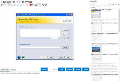 Kernel for PDF to Word - Flamory bookmarks and screenshots