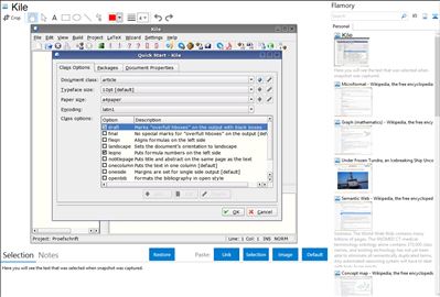 Kile - Flamory bookmarks and screenshots