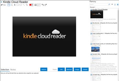 Kindle Cloud Reader - Flamory bookmarks and screenshots