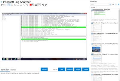 Pacosoft Log Analyzer - Flamory bookmarks and screenshots