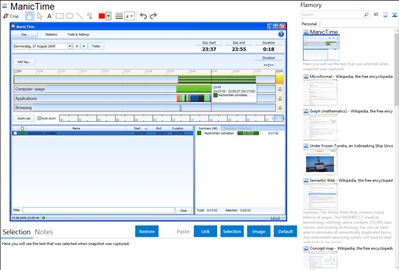 ManicTime - Flamory bookmarks and screenshots