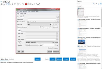 MeGUI - Flamory bookmarks and screenshots