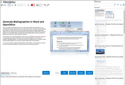 Mendeley - Flamory bookmarks and screenshots