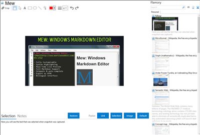 Mew - Flamory bookmarks and screenshots
